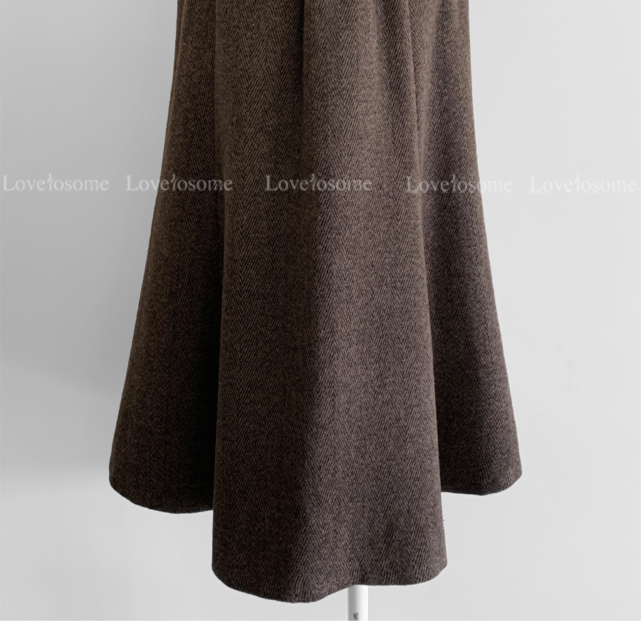 롱 스커트 오트밀 색상 이미지-S1L11