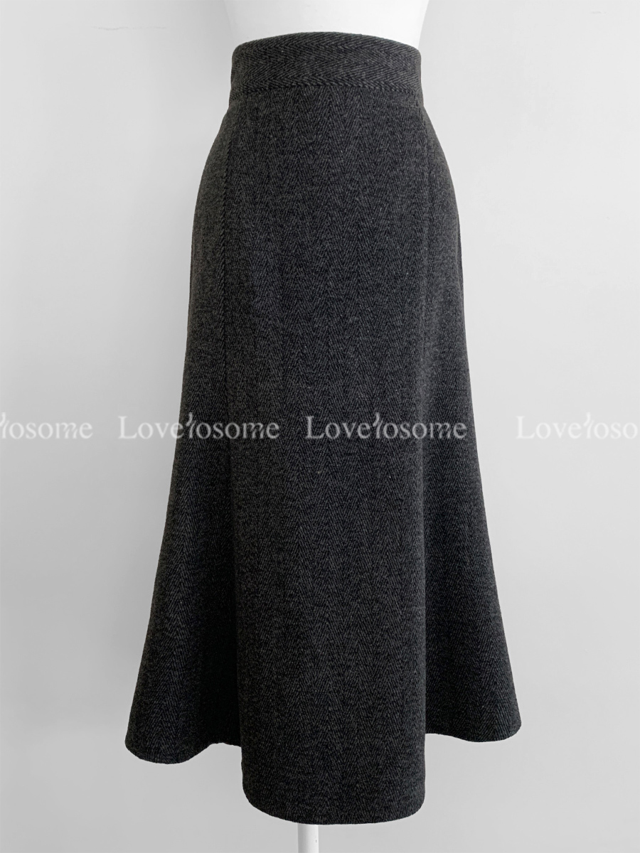 롱 스커트 차콜 색상 이미지-S1L10