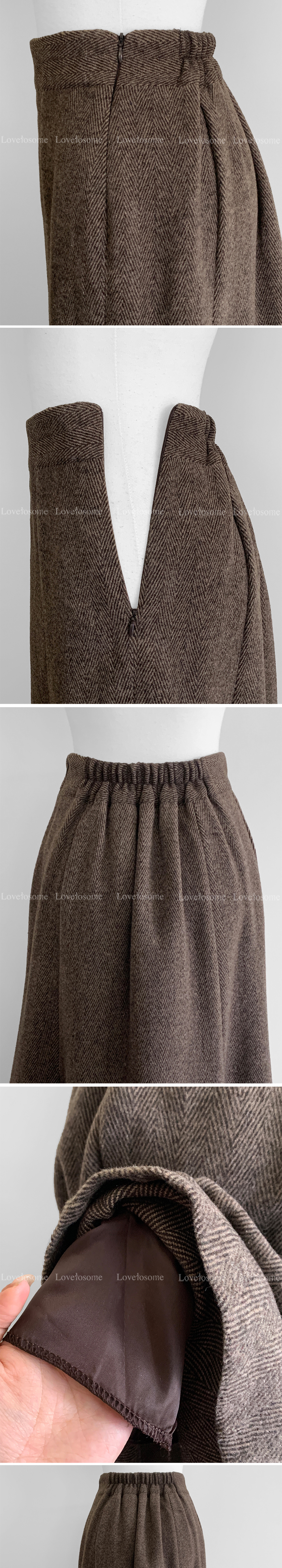 롱 스커트 오트밀 색상 이미지-S1L11