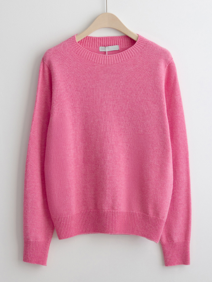 긴팔 티셔츠 핑크 색상 이미지-S1L18