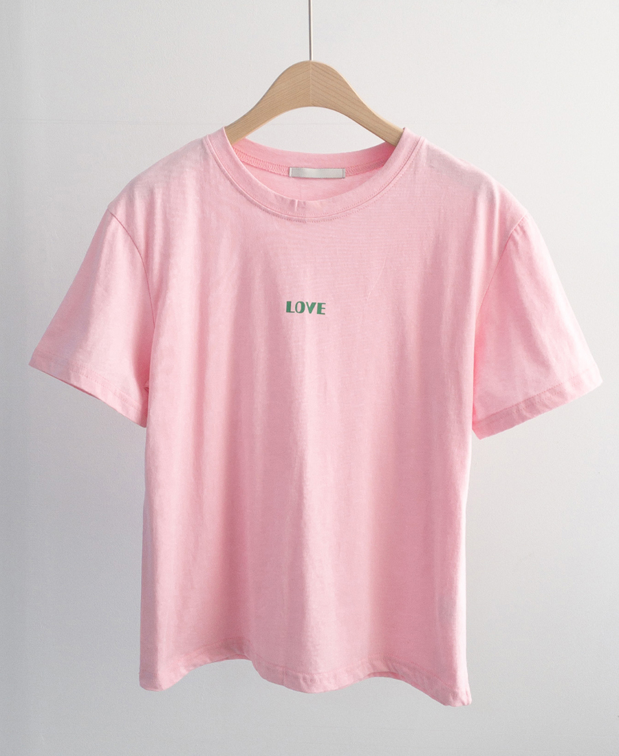 반팔 티셔츠 핑크 색상 이미지-S1L22