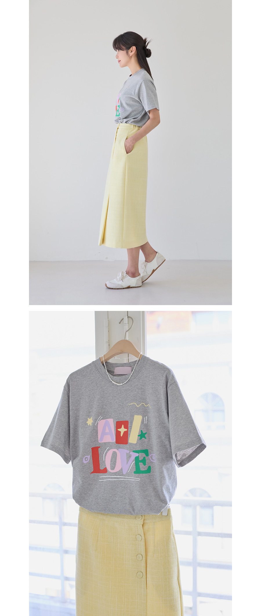 반팔 티셔츠 모델 착용 이미지-S1L6