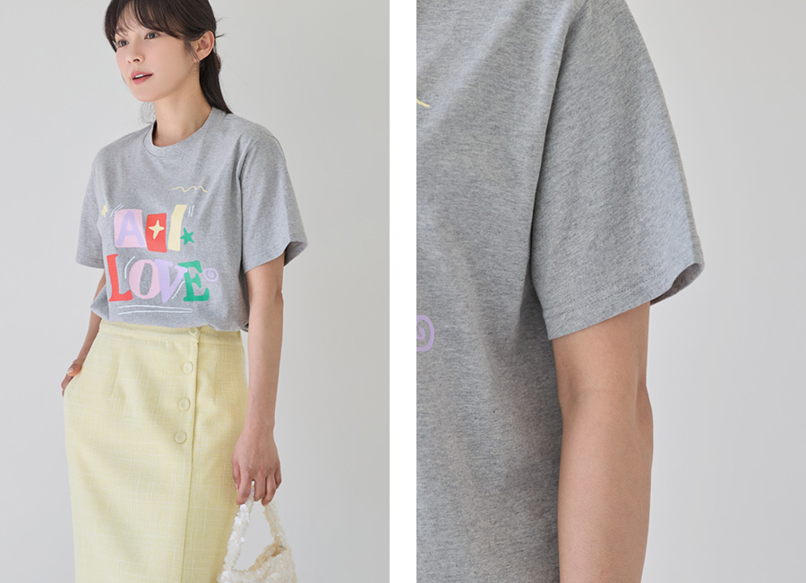 반팔 티셔츠 모델 착용 이미지-S1L9