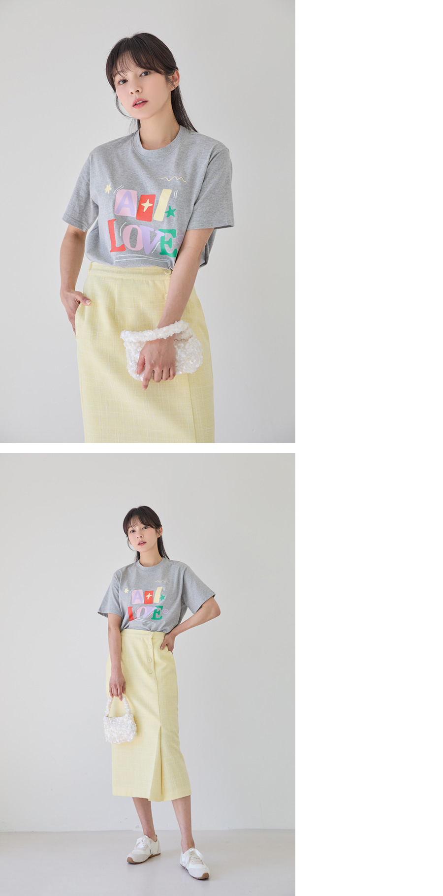 반팔 티셔츠 모델 착용 이미지-S1L11