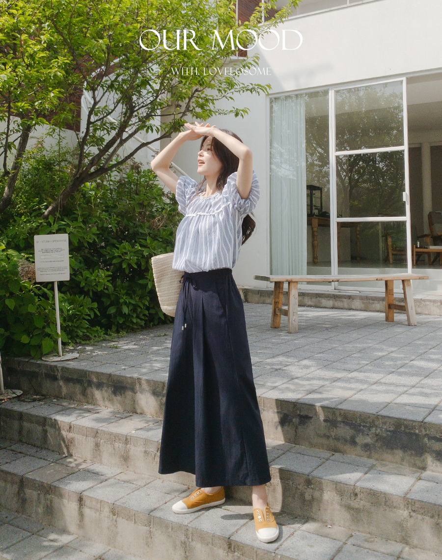 롱 스커트 모델 착용 이미지-S2L1