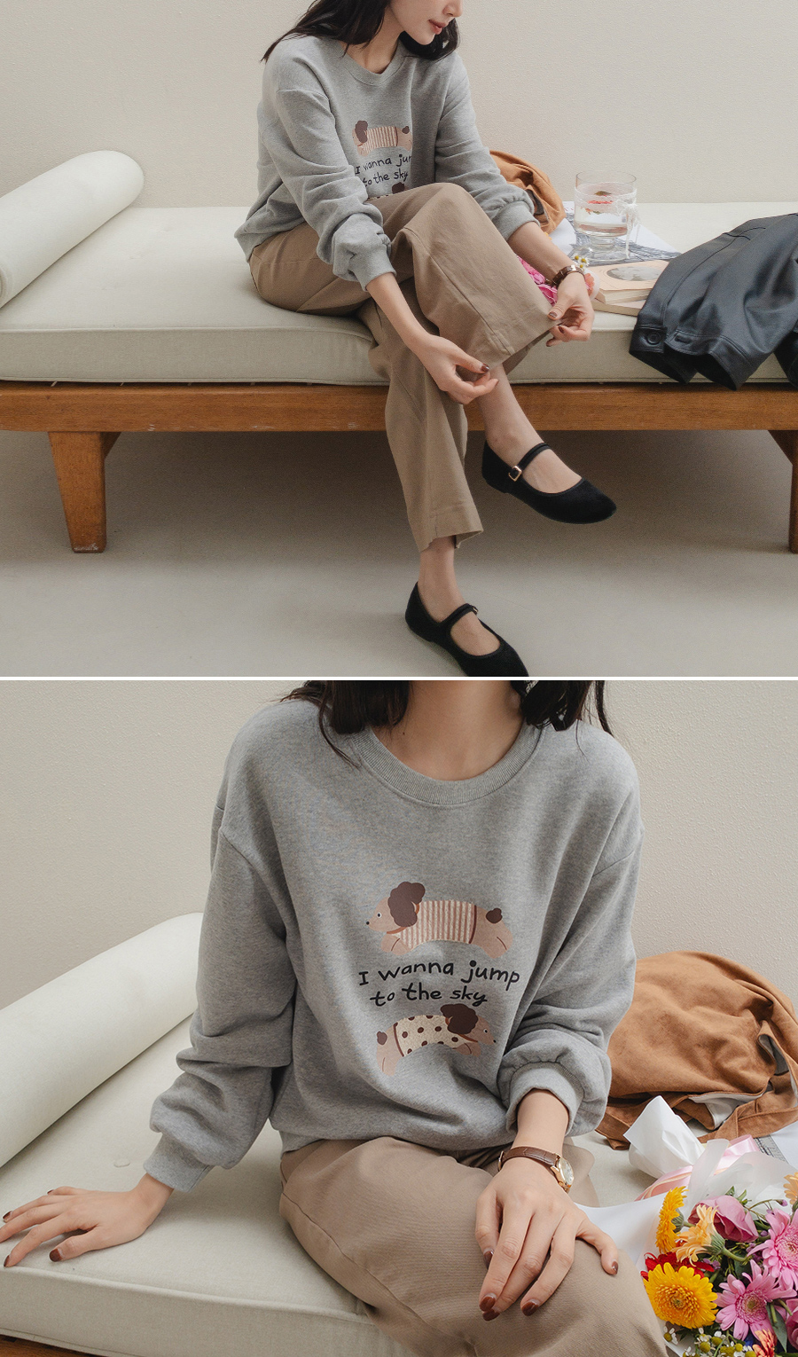 긴팔 티셔츠 모델 착용 이미지-S2L12