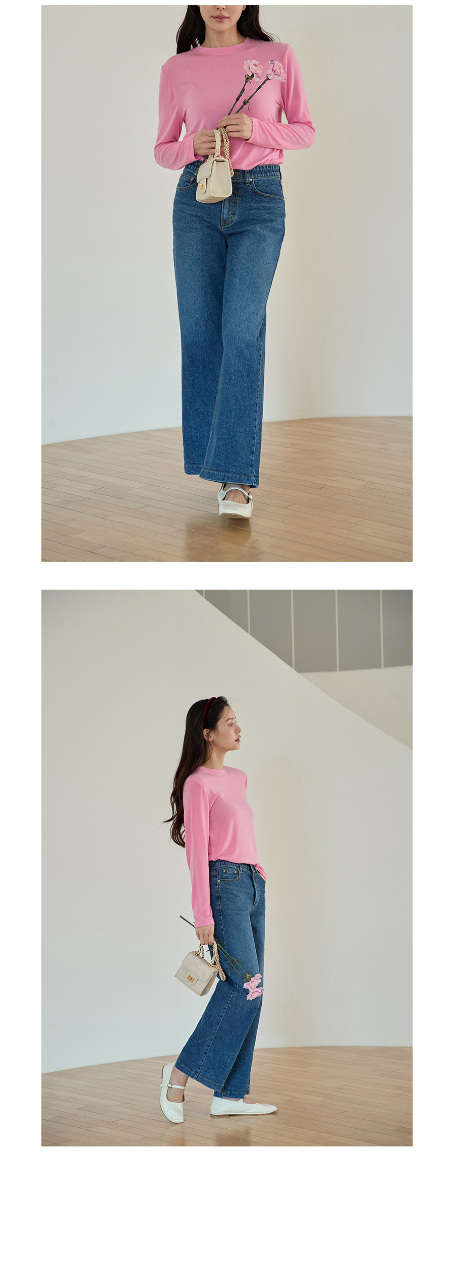 긴팔 티셔츠 모델 착용 이미지-S1L23