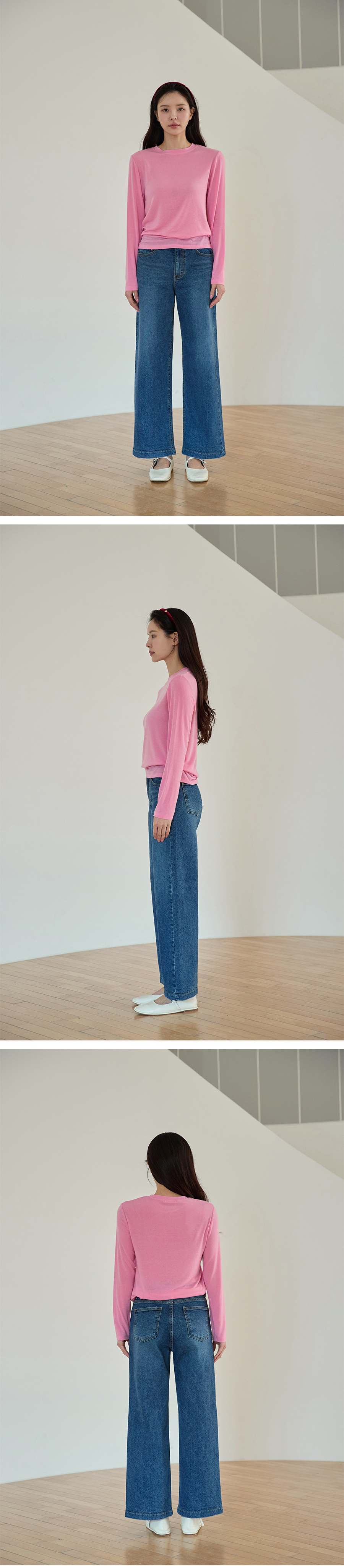 긴팔 티셔츠 모델 착용 이미지-S1L24