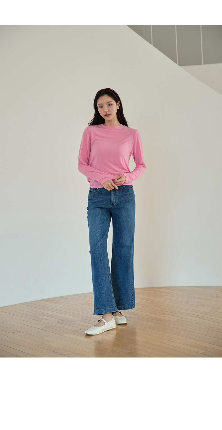 긴팔 티셔츠 모델 착용 이미지-S1L20