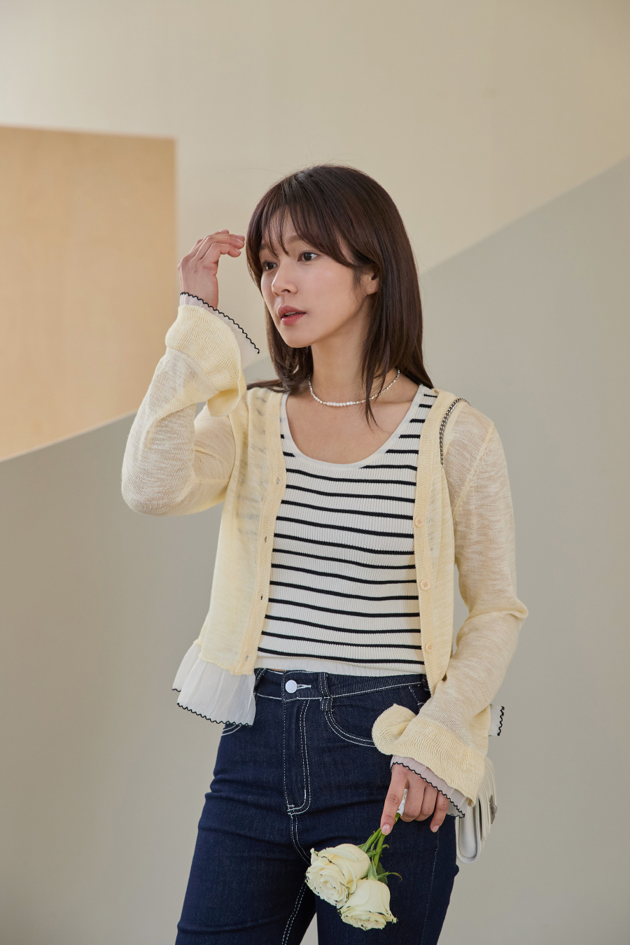 카디건 모델 착용 이미지-S1L8