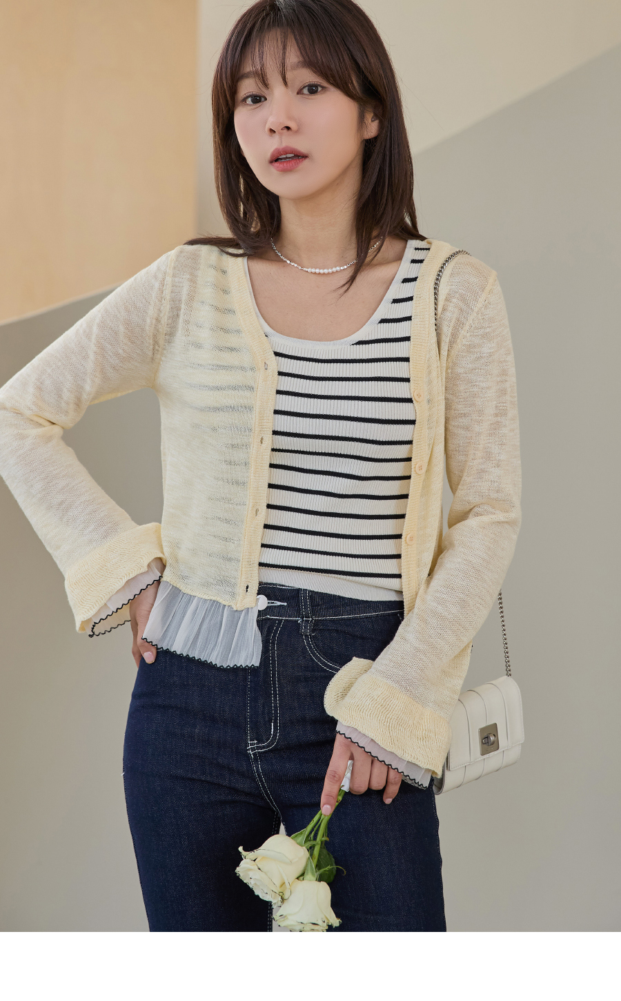 카디건 모델 착용 이미지-S1L14