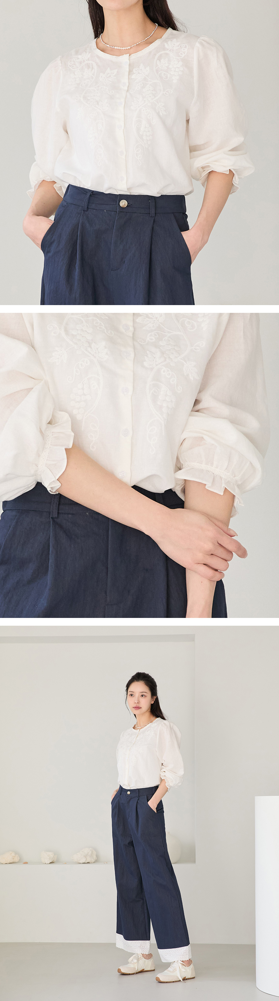 긴팔 티셔츠 모델 착용 이미지-S1L9