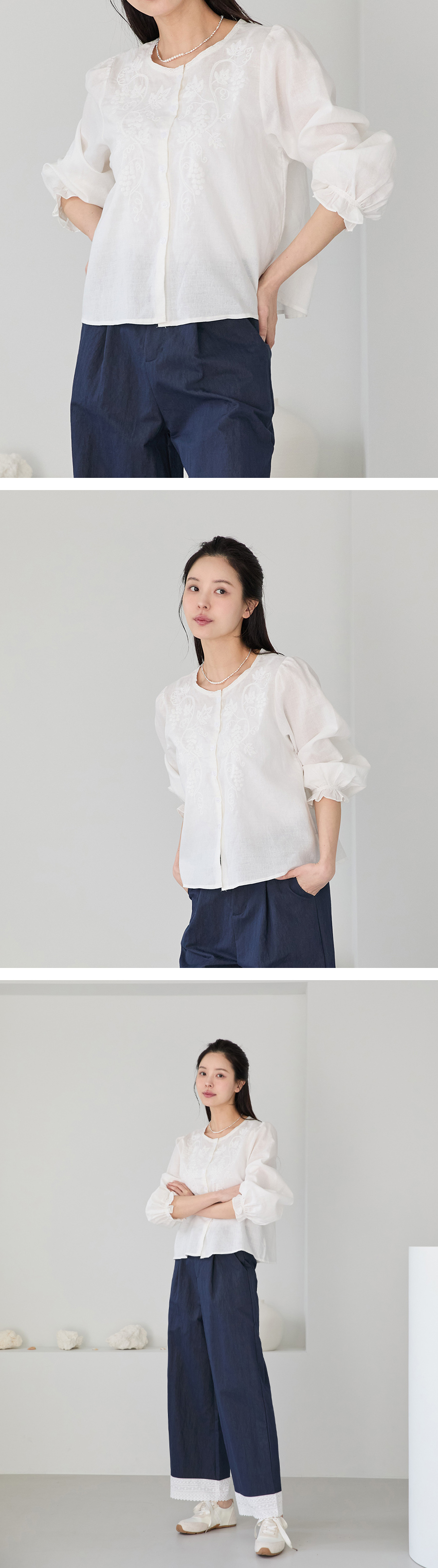 긴팔 티셔츠 모델 착용 이미지-S1L13