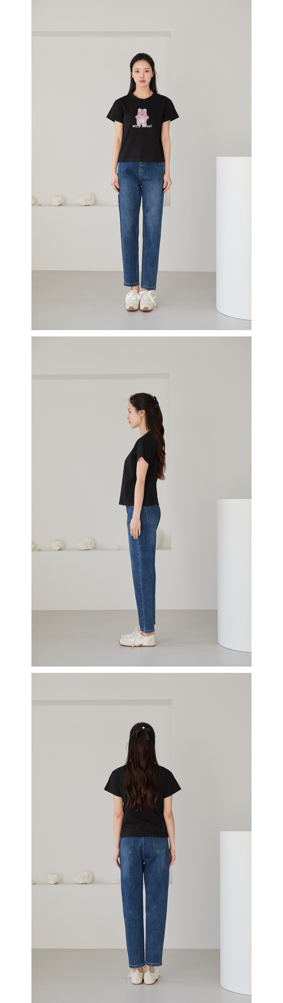 반팔 티셔츠 모델 착용 이미지-S1L16