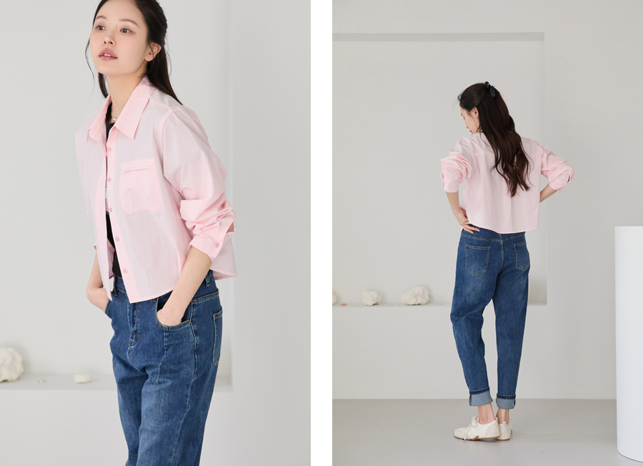 반팔 티셔츠 모델 착용 이미지-S1L13