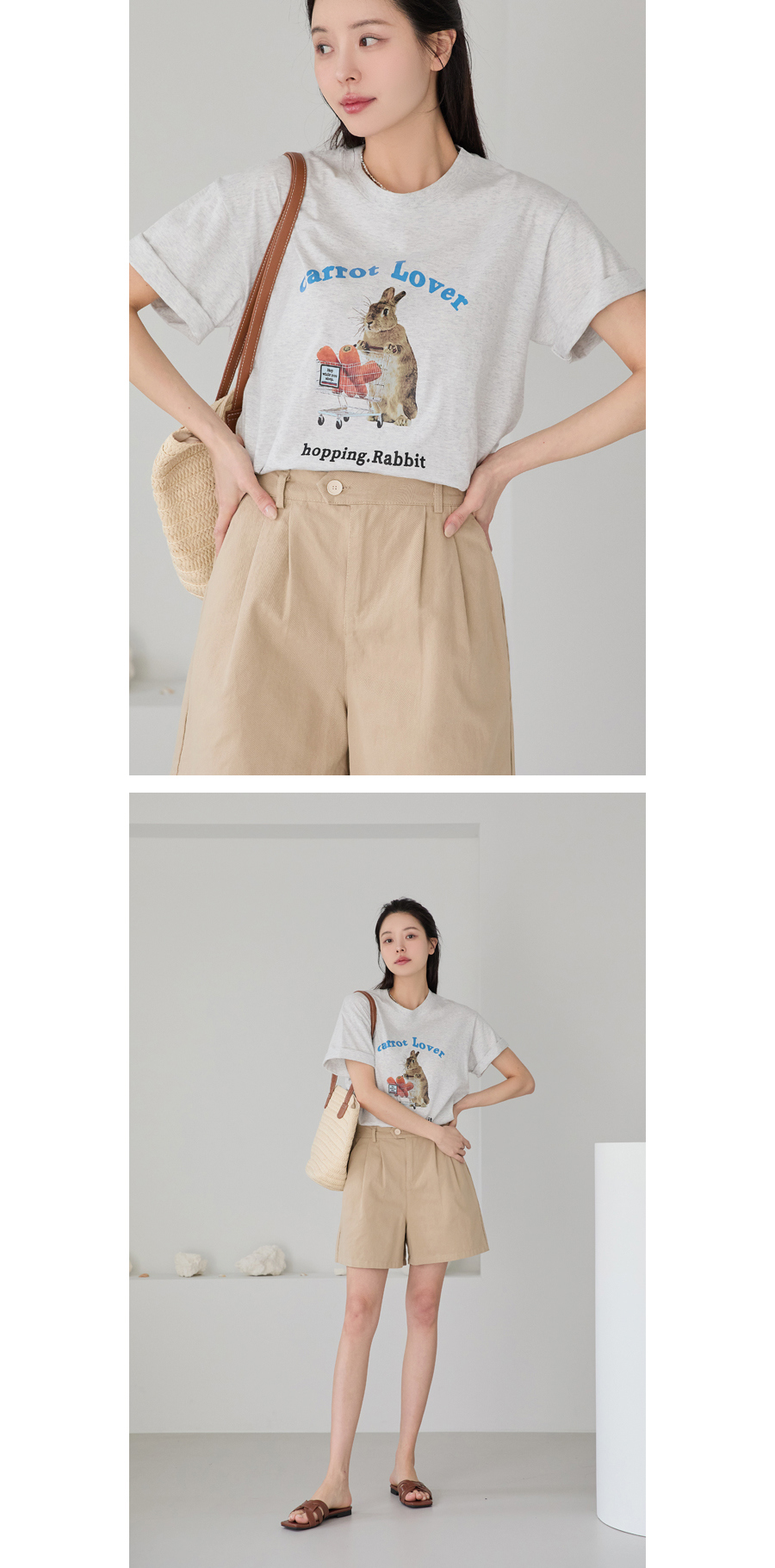 반팔 티셔츠 모델 착용 이미지-S1L5