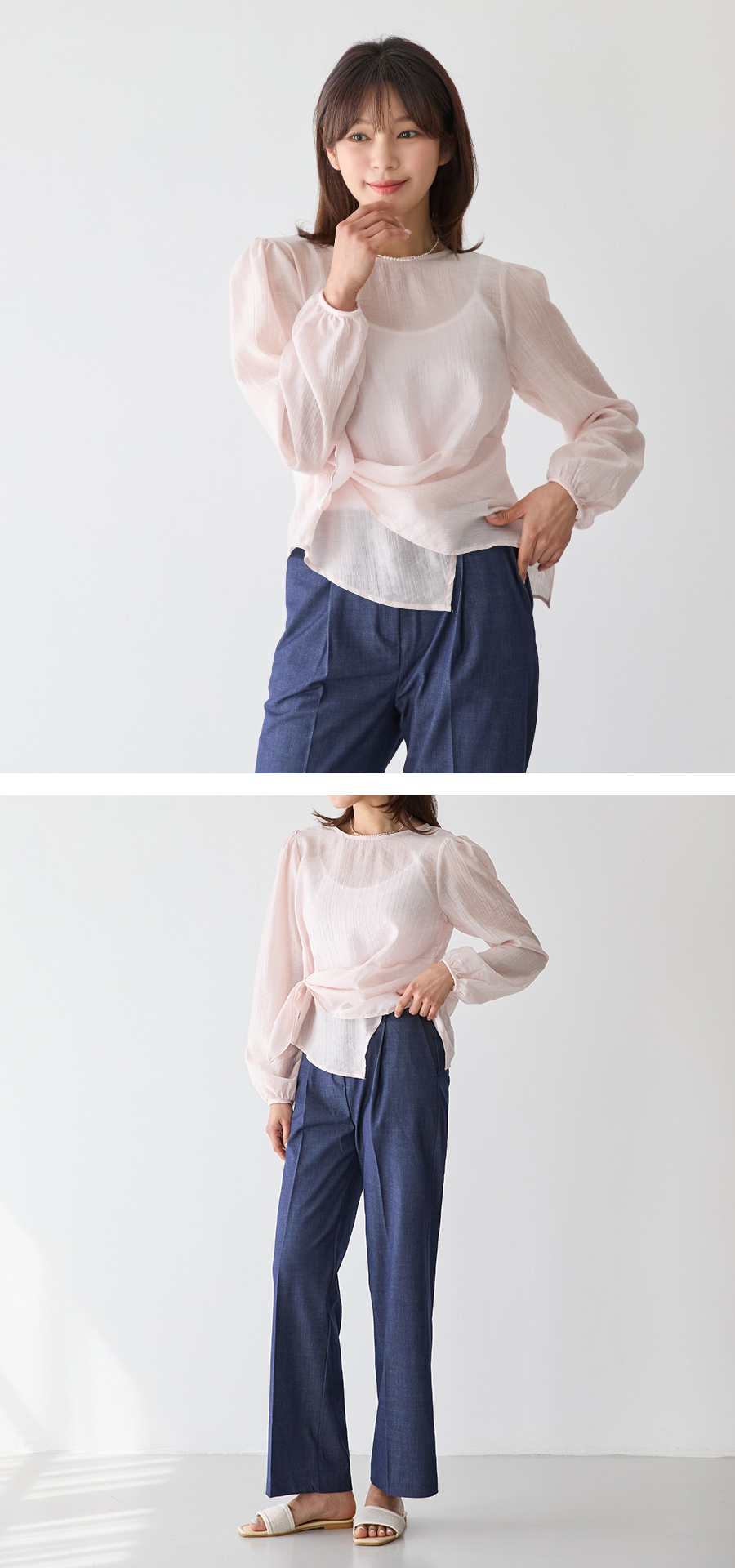 블라우스 모델 착용 이미지-S1L8