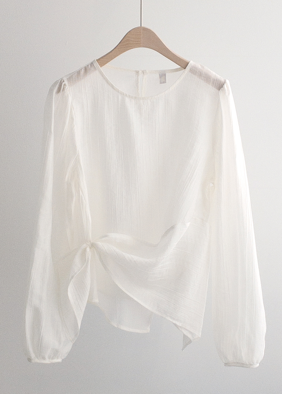 블라우스 화이트 색상 이미지-S1L22