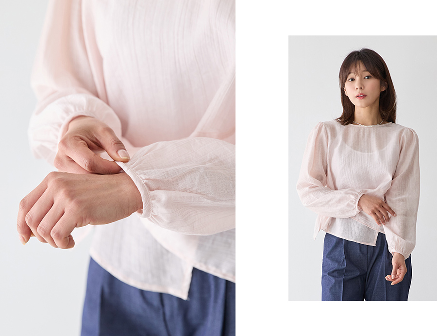 블라우스 모델 착용 이미지-S1L9