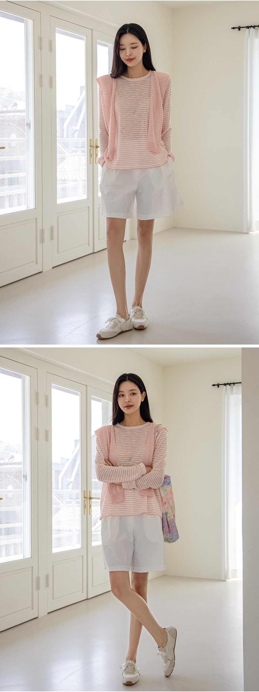 긴팔 티셔츠 모델 착용 이미지-S1L5